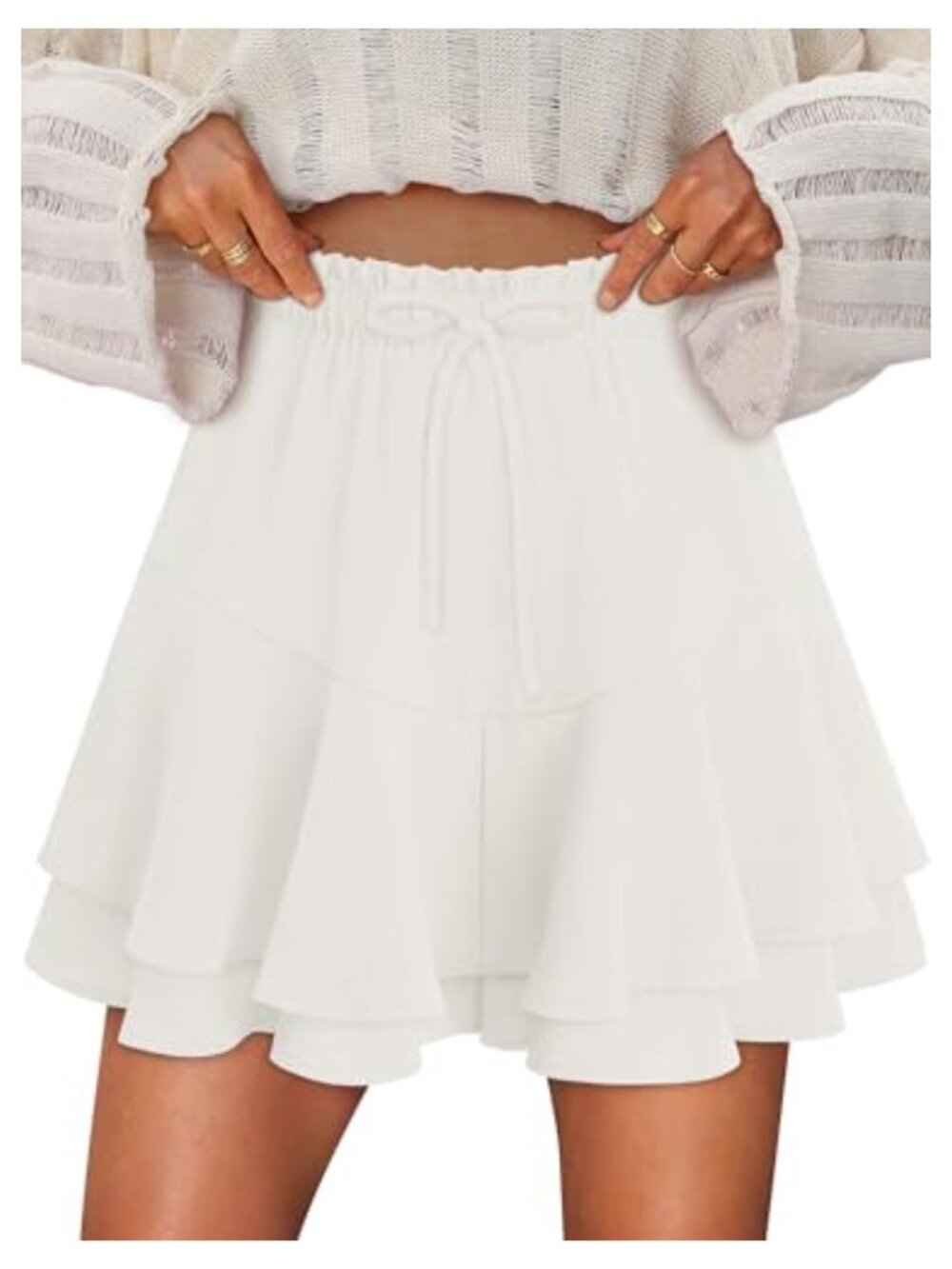Flowy Ruffle Tiered Skort Mini Tennis Golf Athletic Summer Shorts